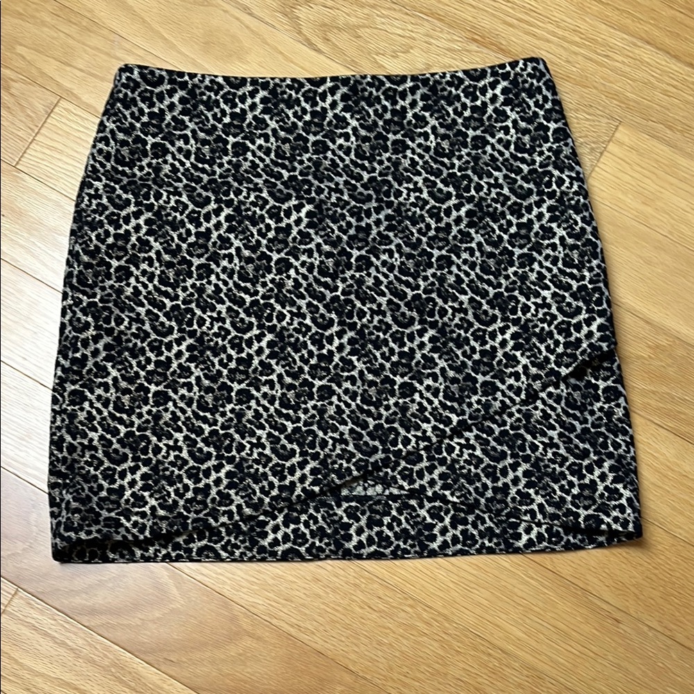 Sezane Metallic Animal Print Mini Skirt
